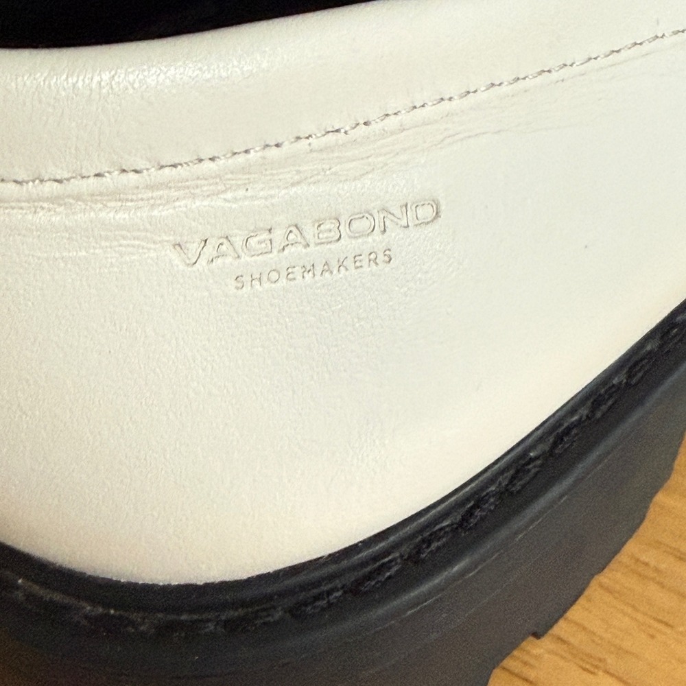 Vagabond Shoemakers Cosmo 2.0 Off White Leather Chunky Lug Sole Penny Loafers 38 - Picture 11 of 13